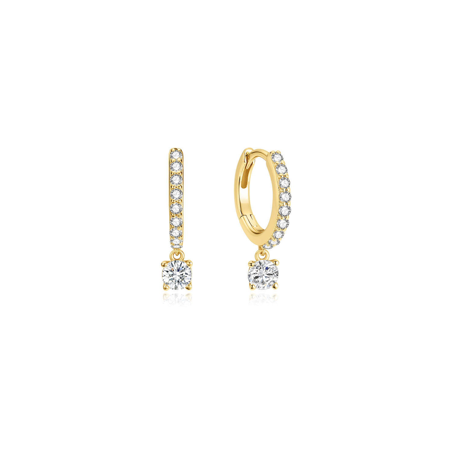  Luna Gaze - Earrings - Silver / 14kt GP - Zirconia